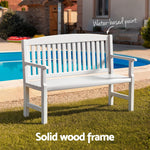 Elegant White Wooden Garden Bench