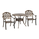 Outdoor Dining Chairs 3 Piece Bistro Set Cast Aluminium Patio Furniture