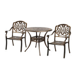 Outdoor Dining Chairs 3 Piece Bistro Set Cast Aluminium Patio Furniture