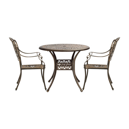 Outdoor Dining Chairs 3 Piece Bistro Set Cast Aluminium Patio Furniture