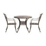 Outdoor Dining Chairs 3 Piece Bistro Set Cast Aluminium Patio Furniture