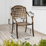 Outdoor Furniture Dining Chairs Cast Aluminium Garden Patio Chairs x2
