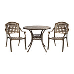 Outdoor Dining Chairs 3 Piece Bistro Set Cast Aluminium Patio Furniture