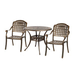 Outdoor Dining Chairs 3 Piece Bistro Set Cast Aluminium Patio Furniture