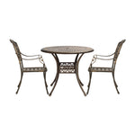 Outdoor Dining Chairs 3 Piece Bistro Set Cast Aluminium Patio Furniture