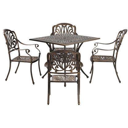 Outdoor Dining Set Aluminium Bronze 90x90x75cm