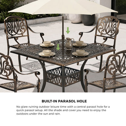 Outdoor Dining Set Aluminium Bronze 90x90x75cm
