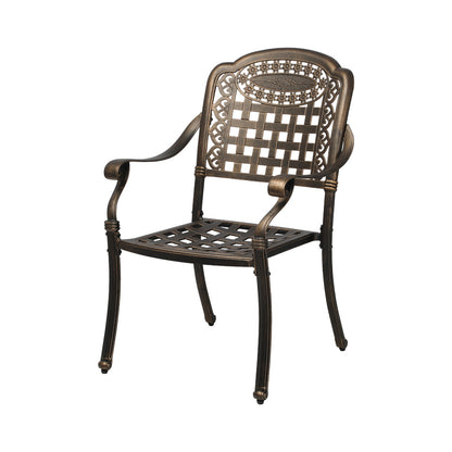 Outdoor Dining Set Bronze Aluminium 90x90x75cm