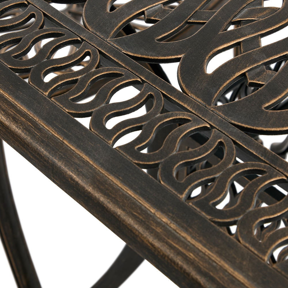 Outdoor Dining Set Bronze Aluminium 90x90x75cm