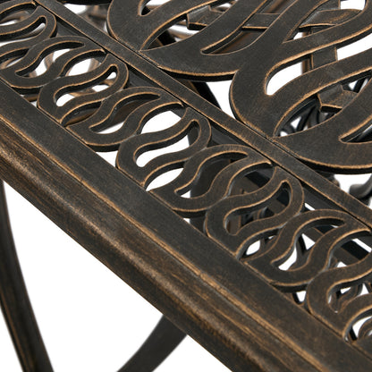 Outdoor Dining Set Bronze Aluminium 90x90x75cm