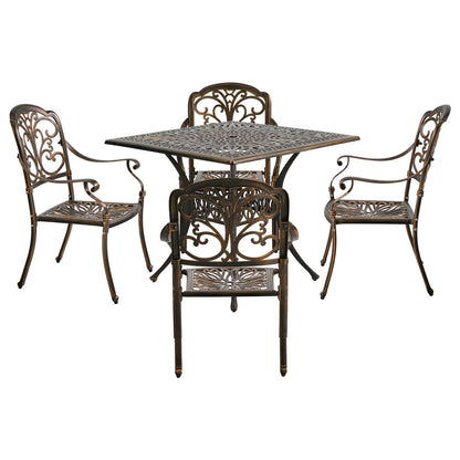 Outdoor Dining Set Cast Aluminium 90x90x75cm