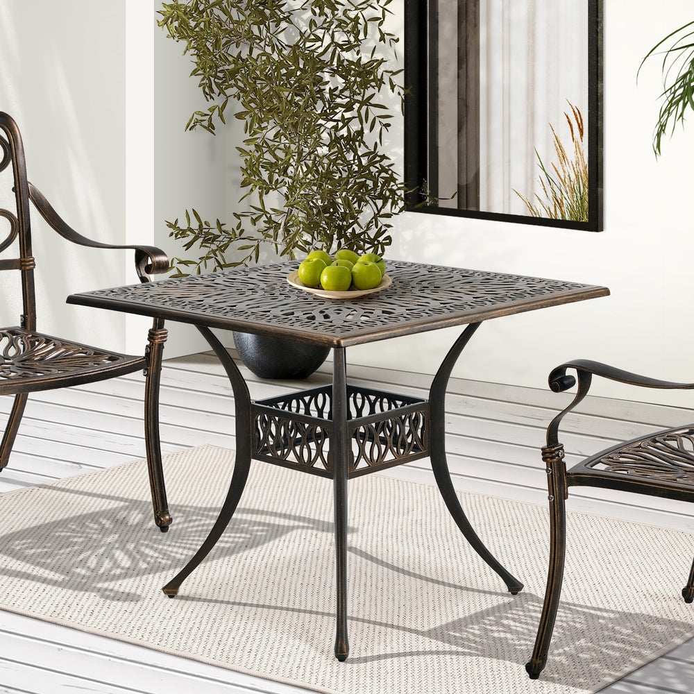 Outdoor Table Cast Aluminium Bronze 90x90x75cm