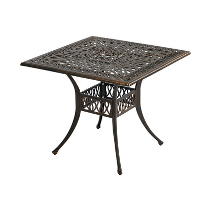 Outdoor Table Cast Aluminium Bronze 90x90x75cm