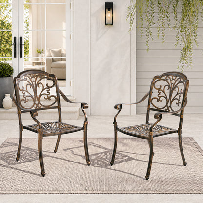 Outdoor Patio Chairs Cast Aluminium 58x56x92cm