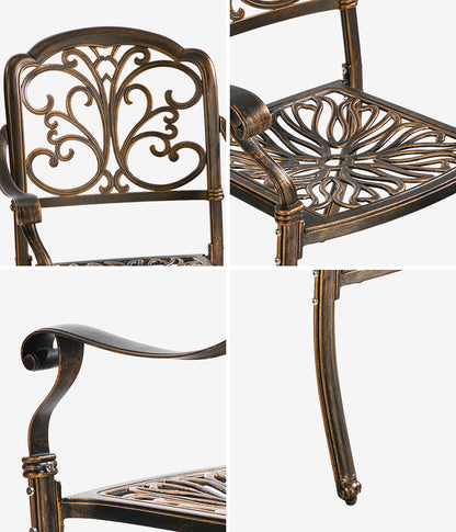 Outdoor Patio Chairs Cast Aluminium 58x56x92cm