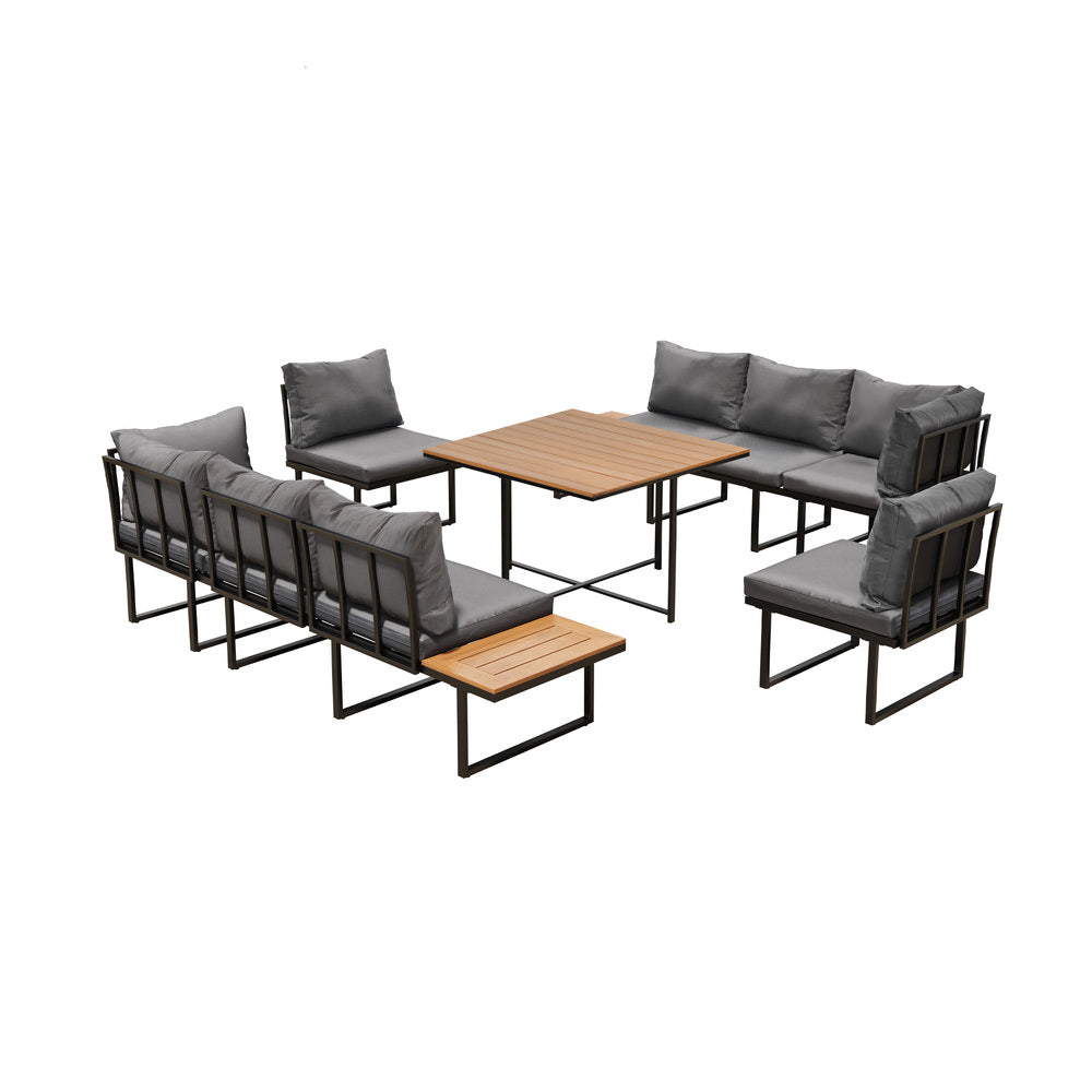 6 Seater Outdoor Dining Sofa Lounge Patio Garden Setting