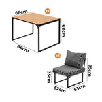 6 Seater Outdoor Dining Sofa Set with Cushions Grey