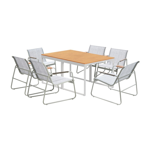  6-Seater Outdoor Dining Set with Patio Table and Chairs Furniture