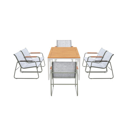 6-Seater Outdoor Dining Set with Patio Table and Chairs Furniture
