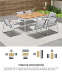 6-Seater Outdoor Dining Set with Patio Table and Chairs Furniture