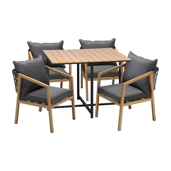  5PCS Outdoor Patio Set Table&Armchair Dining Set