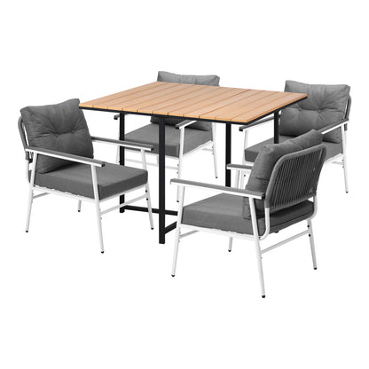 Outdoor Dining Set Garden Table and Chairs 5PCS