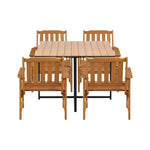 4 Seater Outdoor Dining Set Table&Wood Chairs