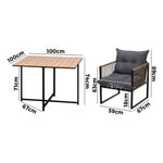 4 Seater Outdoor Dining Set with Sintered Stone Table for Garden Balcony