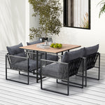 5PCS Outdoor Dining Set Garden Table Chairs with Cushions