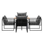 5PCS Outdoor Dining Set Garden Table Chairs with Cushions