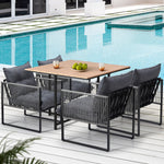 5PCS Outdoor Dining Set Garden Table Chairs with Cushions