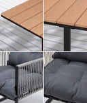 5PCS Outdoor Dining Set Garden Table Chairs with Cushions