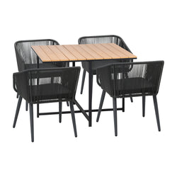 5PCS Outdoor Patio Set Table&Lounge Chairs