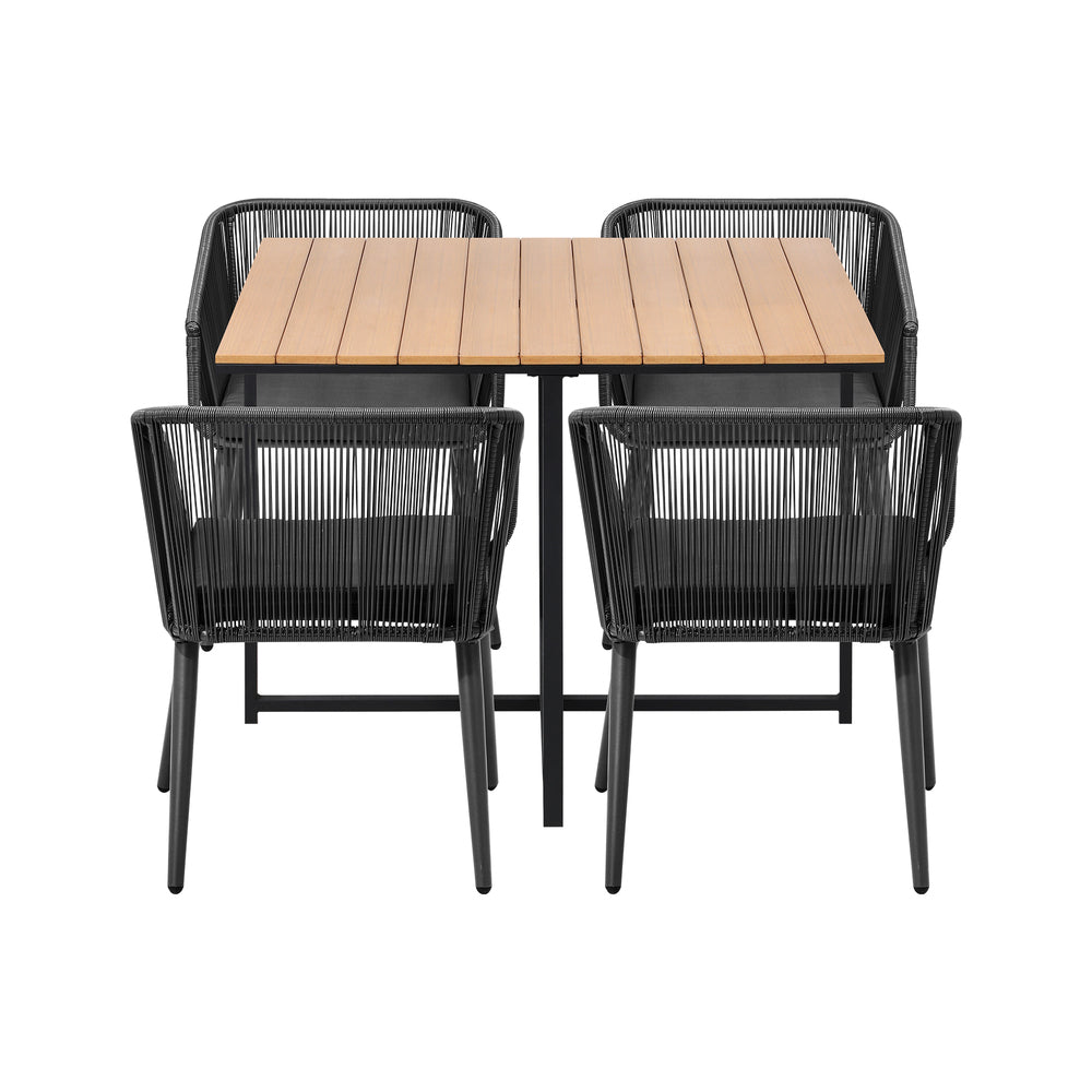 5PCS Outdoor Patio Set Table&Lounge Chairs