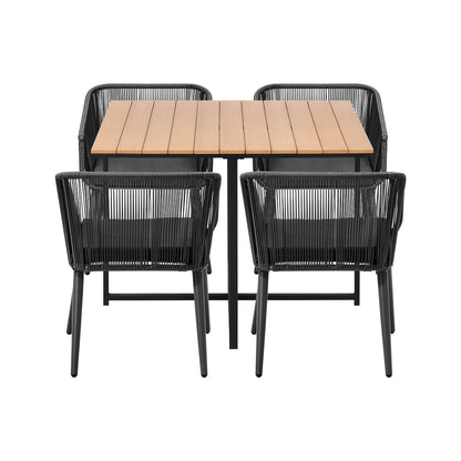 5PCS Outdoor Patio Set Table&Lounge Chairs