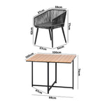 5PCS Outdoor Patio Set Table&Lounge Chairs