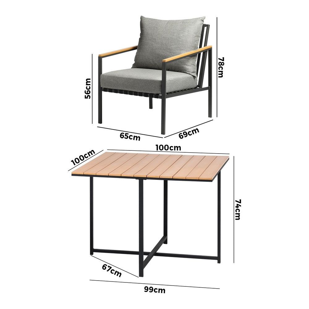 Outdoor Dining Set Table & Chairs 5PCS Patio Set