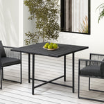 Outdoor Dining Table Black Wood-Plastic