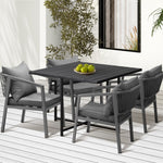 Outdoor Dining Set Garden Balck Table Setting 4 Seater