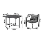 Outdoor Dining Set Garden Balck Table Setting 4 Seater