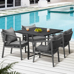 Outdoor Dining Set Garden Balck Table Setting 4 Seater