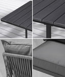 Outdoor Dining Set Garden Balck Table Setting 4 Seater