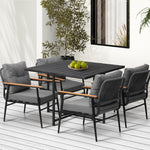 5 Pcs Outdoor Dining Set Garden Table and Chairs