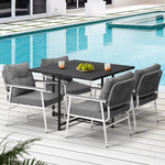 5 Pcs Outdoor Dining Set Garden Table and Chairs