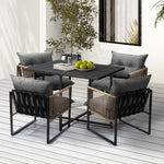 Outdoor Dining Set Black Table 4 Seater