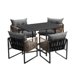 Outdoor Dining Set Black Table 4 Seater