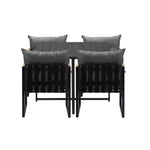 Outdoor Dining Set Black Table 4 Seater