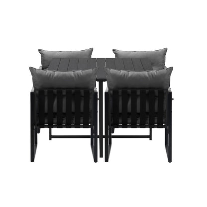 5PCS Outdoor Dining Set Garden Table Sofa Chairs with Cushions