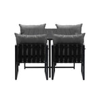 5PCS Outdoor Dining Set Garden Table Sofa Chairs with Cushions