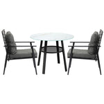 Outdoor Dining Set 3PCS/5PCs Rattan Armchair Glass Table